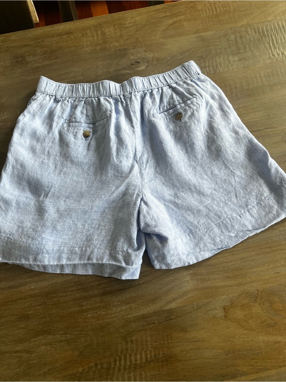 J. Crew Light Blue Linen-Blend Women's Shorts - Picture 2 of 4